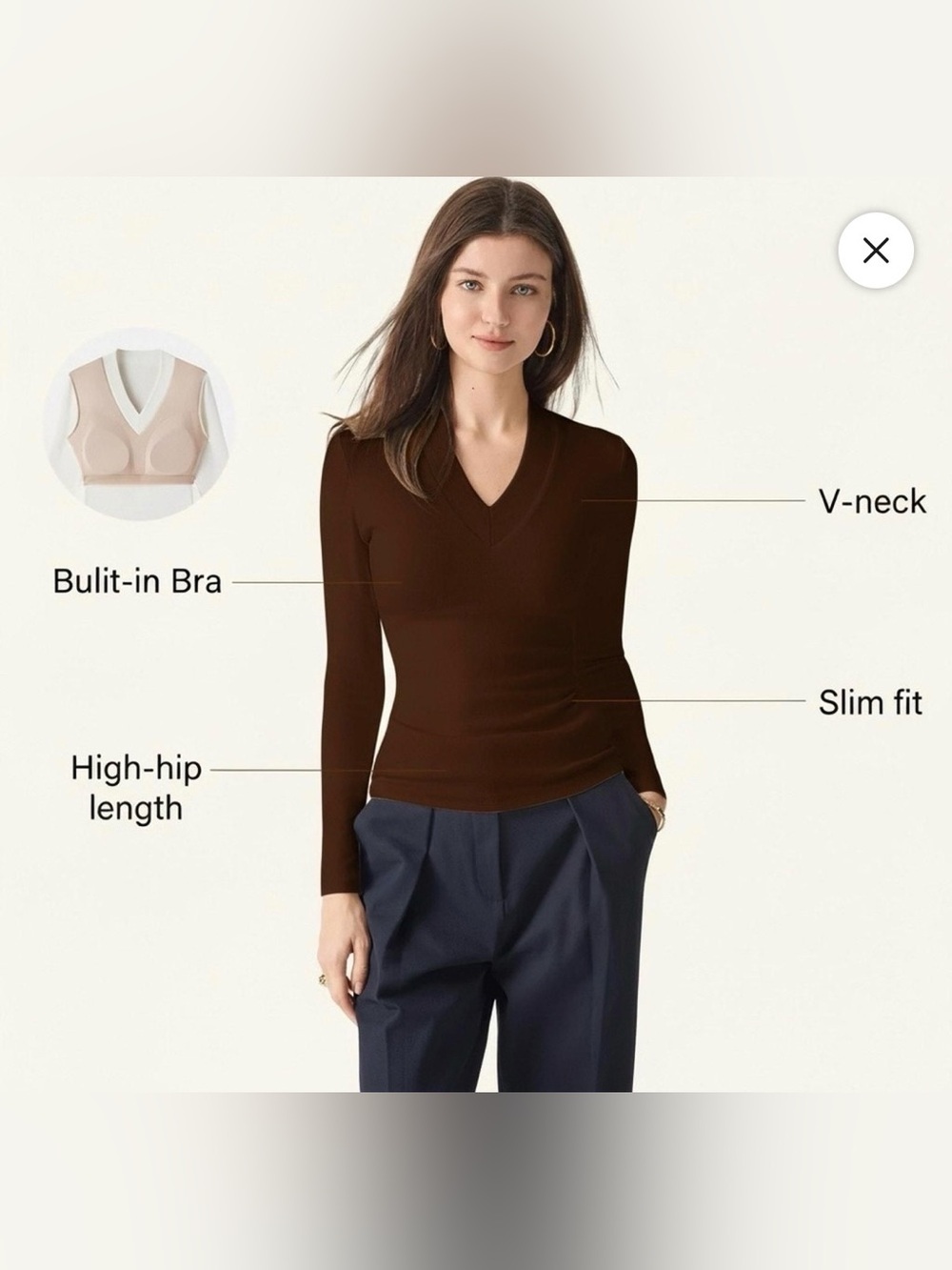 OGL LiteWarm essential v neck slimming Brami